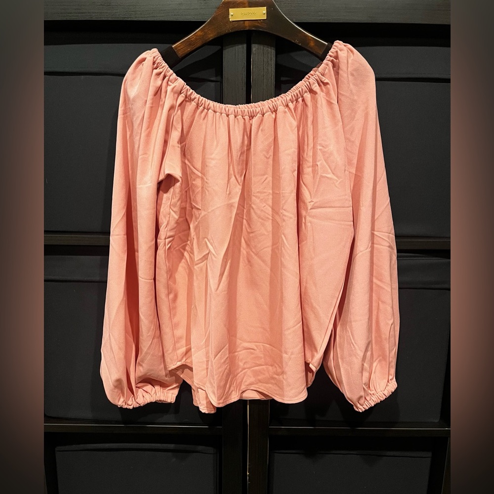 Pinup Couture PUG Laura Byrnes Coral Sylvie Peasant Blouse Size S NWT
